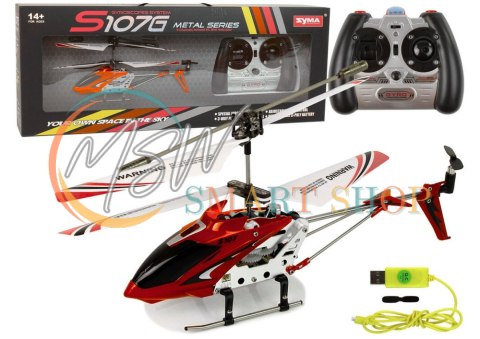 Helikopter Zdalnie Sterowany RC Żyroskop Syma S107G Czerwony Helikopter Zdalnie Sterowany RC Żyroskop Syma S107G Czerwony
