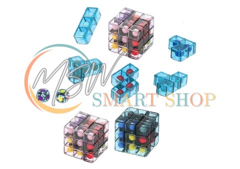 Klocki Logiczne Puzzle Układanka Kostka Gra Różowa Klocki Logiczne Puzzle Układanka Kostka Gra Różowa
