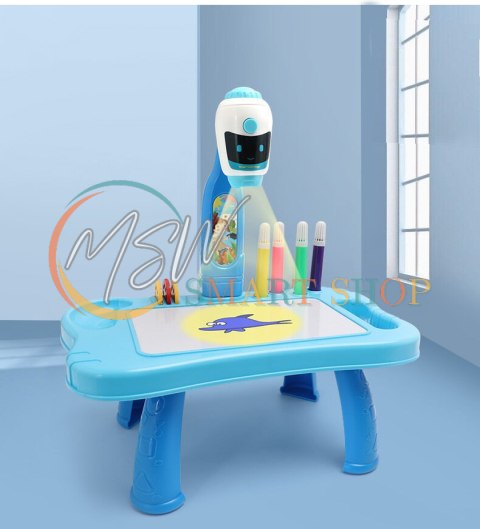 Mini Projektor Robot Stolik 2w1 Akcesoria Niebieski Mini Projektor Robot Stolik 2w1 Akcesoria Niebieski