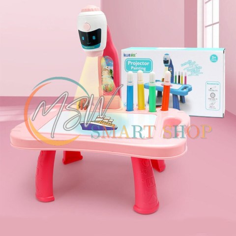 Mini Projektor Robot Stolik 2w1 Akcesoria Różowy Mini Projektor Robot Stolik 2w1 Akcesoria Różowy