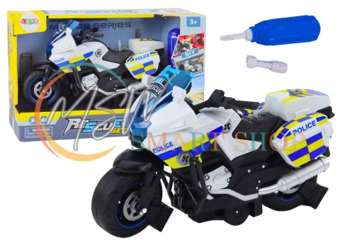 Motocykl Do Skręcania Policyjny DIY Światła Dźwięki Biały Motocykl Do Skręcania Policyjny DIY Światła Dźwięki Biały