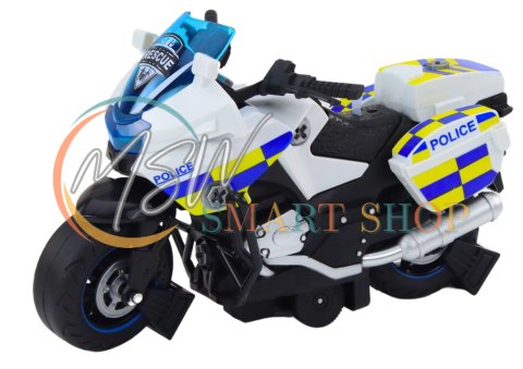 Motocykl Do Skręcania Policyjny DIY Światła Dźwięki Biały Motocykl Do Skręcania Policyjny DIY Światła Dźwięki Biały