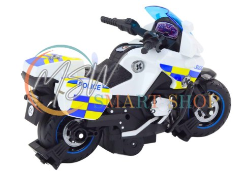 Motocykl Do Skręcania Policyjny DIY Światła Dźwięki Biały Motocykl Do Skręcania Policyjny DIY Światła Dźwięki Biały