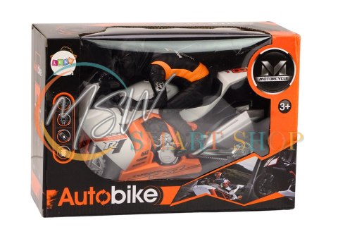 Motor Z Motocyklistą Światła Dźwięki Czujnik Przeszkód Biały Motor Z Motocyklistą Światła Dźwięki Czujnik Przeszkód Biały