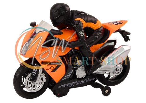 Motor Z Motocyklistą Światła Dźwięki Czujnik Przeszkód Pomarańczowy Motor Z Motocyklistą Światła Dźwięki Czujnik Przeszkód Pomarańczowy