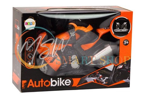 Motor Z Motocyklistą Światła Dźwięki Czujnik Przeszkód Pomarańczowy Motor Z Motocyklistą Światła Dźwięki Czujnik Przeszkód Pomarańczowy