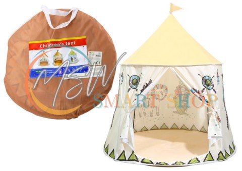 Namiot Indiański Tipi Dla Dzieci Beżowy 125 Cm