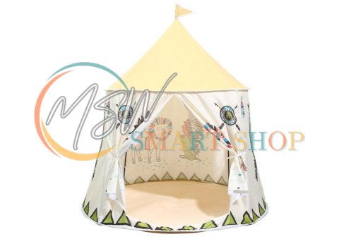 Namiot Indiański Tipi Dla Dzieci Beżowy 125 Cm Namiot Indiański Tipi Dla Dzieci Beżowy 125 Cm