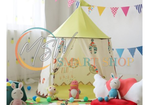 Namiot Indiański Tipi Dla Dzieci Beżowy 125 Cm Namiot Indiański Tipi Dla Dzieci Beżowy 125 Cm