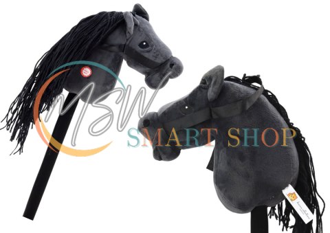 Pluszowa Głowa Konia Na Kiju Hobby Horse Koń Długowłosy Czarny Dźwięki Pluszowa Głowa Konia Na Kiju Hobby Horse Koń Długowłosy Czarny Dźwięki