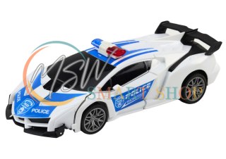 Samochód R/C Policyjny 2w1 Auto Robot Dźwięki Światła