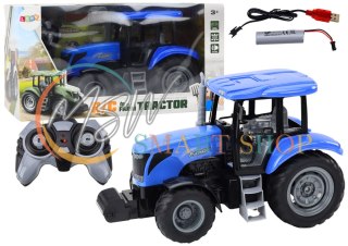 Traktor Zdalnie Sterowany RC 2.4G Dźwięki Niebieski