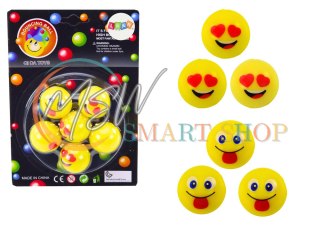 Zestaw Piłeczek Kauczukowych Emoji Żółte 6 Szt