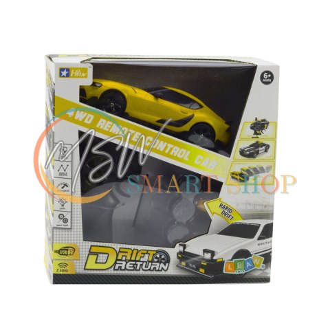 Auto Sportowe Do Driftu Wymienne Koła Zdalnie Sterowany RC 4WD Żółte Auto Sportowe Do Driftu Wymienne Koła Zdalnie Sterowany RC 4WD Żółte