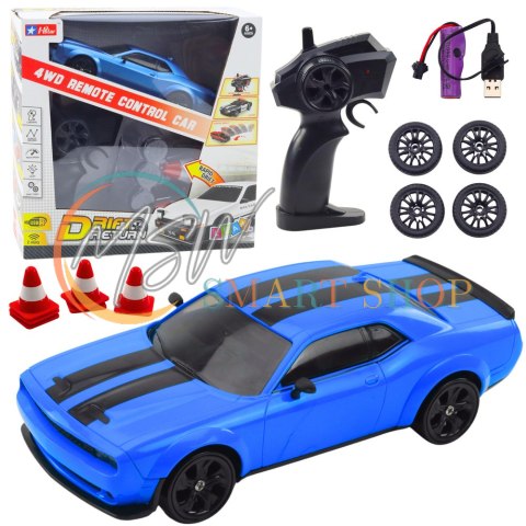 Auto Sportowe Drift Wymienne Koła Zdalnie Sterowany RC 4WD Niebieskie Sport Auto Sportowe Drift Wymienne Koła Zdalnie Sterowany RC 4WD Niebieskie Sport