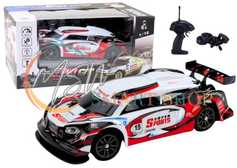Auto Sportowe RC 1:16 Drift Wymienne Koła Biało-Czerwone Auto Sportowe RC 1:16 Drift Wymienne Koła Biało-Czerwone