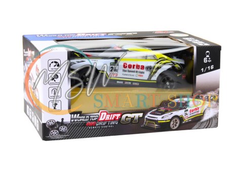 Auto Sportowe RC 1:16 Drift Wymienne Koła Biało-Żółte Auto Sportowe RC 1:16 Drift Wymienne Koła Biało-Żółte