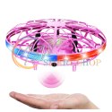 Dron UFO Sterowany Ręką RC Światła LED Różowy