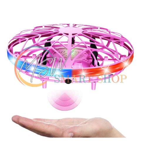 Dron UFO Sterowany Ręką RC Światła LED Różowy Dron UFO Sterowany Ręką RC Światła LED Różowy
