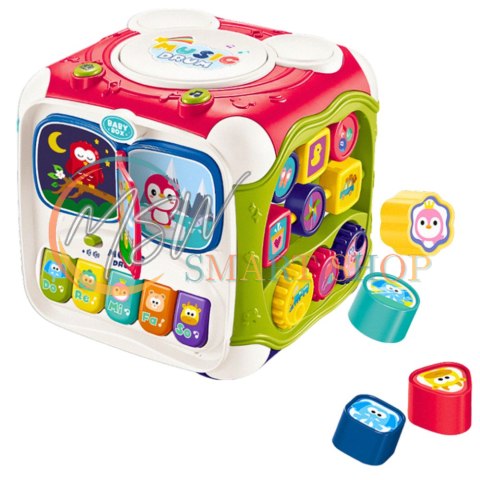 Duża Kostka Edukacyjna Wielofunkcyjna Pianinko Sorter Bębenek Duża Kostka Edukacyjna Wielofunkcyjna Pianinko Sorter Bębenek