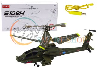 Helikopter Militarny Apache Zdalnie Sterowany RC Syma S109H Khaki