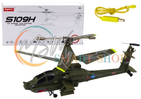 Helikopter Militarny Apache Zdalnie Sterowany RC Syma S109H Khaki Helikopter Militarny Apache Zdalnie Sterowany RC Syma S109H Khaki