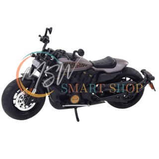 Motocykl Chopper Metalowy Światła Dźwięki Czarny Szare Elementy 1:12