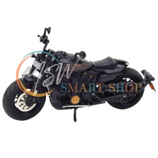 Motocykl Chopper Metalowy Światła Dźwięki Czarny Złote Elementy 1:12