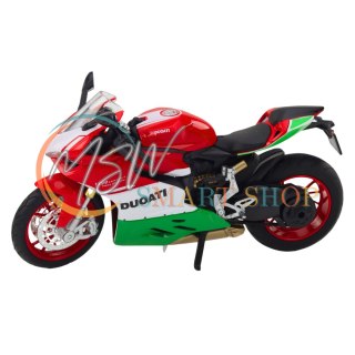 Motocykl Sportowy Metalowy Czerwono Zielony Światła Dźwięki 1:12