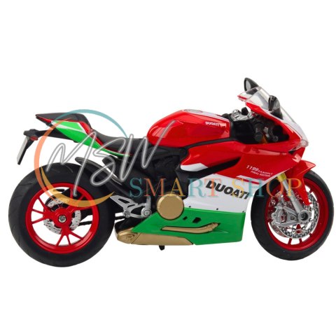 Motocykl Sportowy Metalowy Czerwono Zielony Światła Dźwięki 1:12 Motocykl Sportowy Metalowy Czerwono Zielony Światła Dźwięki 1:12