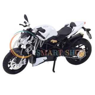 Motocykl Sportowy Metalowy Światła Dźwięki Biały 1:12