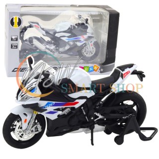 Motocykl Sportowy Metalowy Światła Dźwięki Biały S1000 1:12