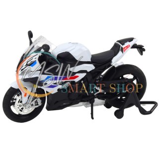 Motocykl Sportowy Metalowy Światła Dźwięki Biały S1000 1:12