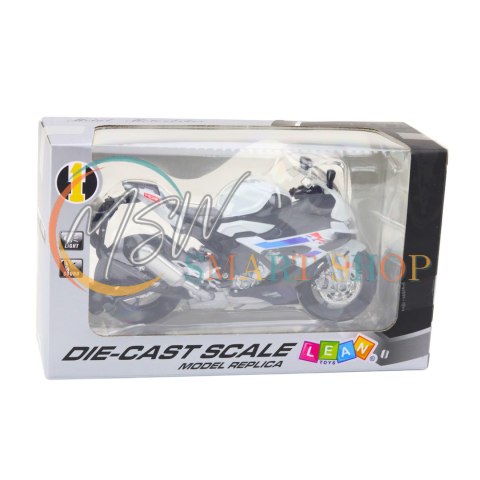 Motocykl Sportowy Metalowy Światła Dźwięki Biały S1000 1:12 Motocykl Sportowy Metalowy Światła Dźwięki Biały S1000 1:12