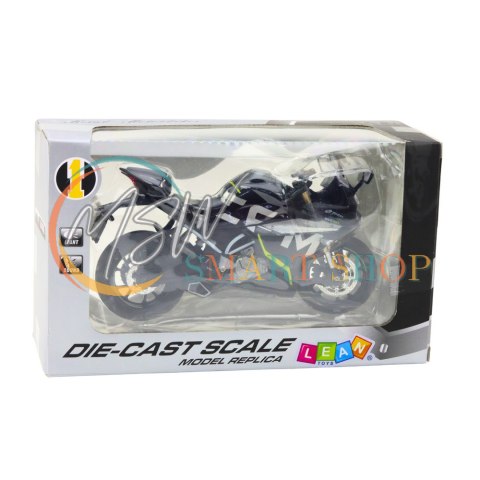 Motocykl Sportowy Metalowy Światła Dźwięki Czarny 250 SR 1:12 Motocykl Sportowy Metalowy Światła Dźwięki Czarny 250 SR 1:12