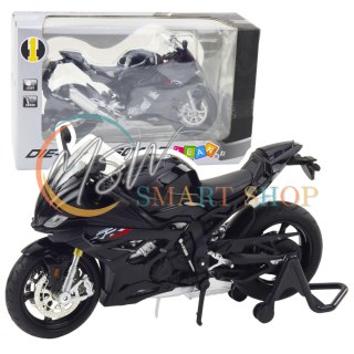 Motocykl Sportowy Metalowy Światła Dźwięki Czarny S1000 1:12