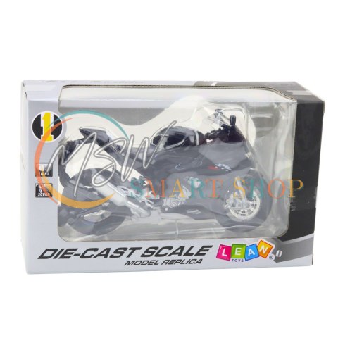 Motocykl Sportowy Metalowy Światła Dźwięki Czarny S1000 1:12 Motocykl Sportowy Metalowy Światła Dźwięki Czarny S1000 1:12