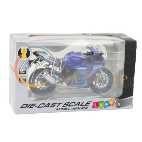 Motocykl Sportowy Metalowy Światła Dźwięki Granatowy R1 1:12 Motocykl Sportowy Metalowy Światła Dźwięki Granatowy R1 1:12