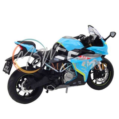 Motocykl Sportowy Metalowy Światła Dźwięki Niebieski 1:12 Motocykl Sportowy Metalowy Światła Dźwięki Niebieski 1:12