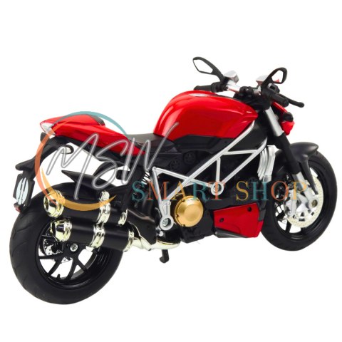 Motocykl Sportowy Metalowy Światła Dźwięki Srebrne Elementy Czerwony 1:12 Motocykl Sportowy Metalowy Światła Dźwięki Srebrne Elementy Czerwony 1:12
