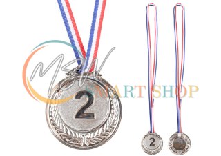 Srebrny Medal Drugie Miejsce Nagroda Trofeum Cynkowy 6,5cm