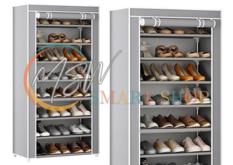 Stojak 8-Poziomowy Na Buty Organizer Szafa Osłona Pyłoszczelna Szara Stojak 8-Poziomowy Na Buty Organizer Szafa Osłona Pyłoszczelna Szara