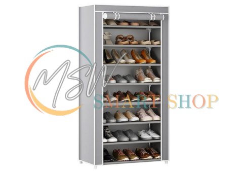 Stojak 8-Poziomowy Na Buty Organizer Szafa Osłona Pyłoszczelna Szara Stojak 8-Poziomowy Na Buty Organizer Szafa Osłona Pyłoszczelna Szara