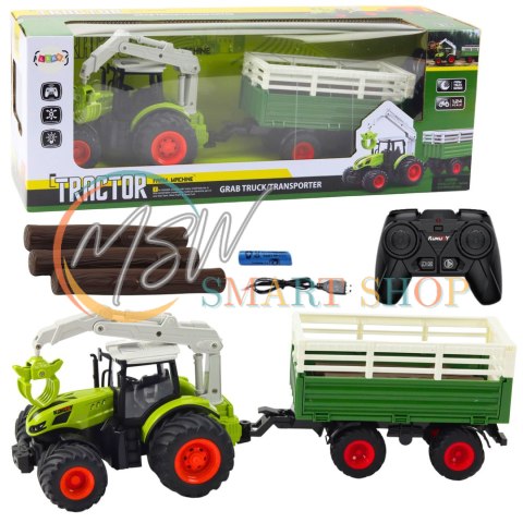 Traktor Rolniczy Z Przyczepą I Chwytakiem Zdalnie Sterowany RC 2.4G Traktor Rolniczy Z Przyczepą I Chwytakiem Zdalnie Sterowany RC 2.4G