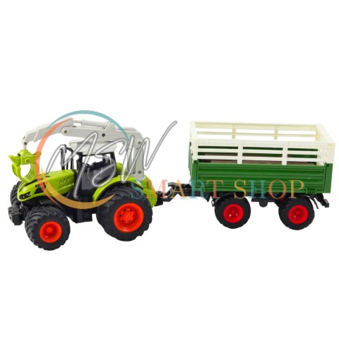 Traktor Rolniczy Z Przyczepą I Chwytakiem Zdalnie Sterowany RC 2.4G Traktor Rolniczy Z Przyczepą I Chwytakiem Zdalnie Sterowany RC 2.4G