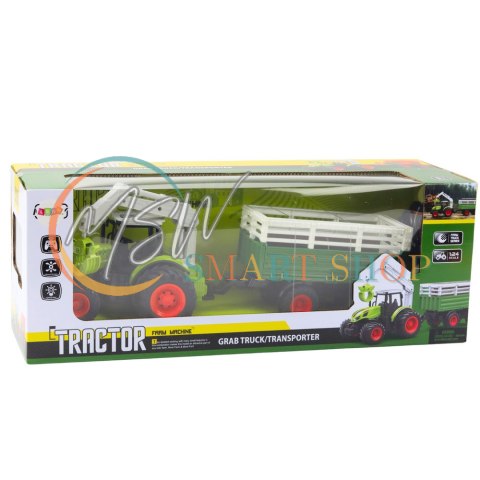 Traktor Rolniczy Z Przyczepą I Chwytakiem Zdalnie Sterowany RC 2.4G Traktor Rolniczy Z Przyczepą I Chwytakiem Zdalnie Sterowany RC 2.4G