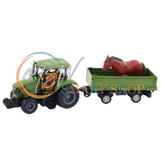 Zestaw Traktor Z Przyczepą i Koniem Zdalnie Sterowany RC