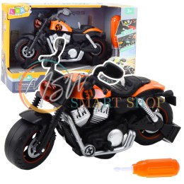 Motocykl Do Skręcania Rozkręcania DIY Światła Dźwięki Pomarańczowy