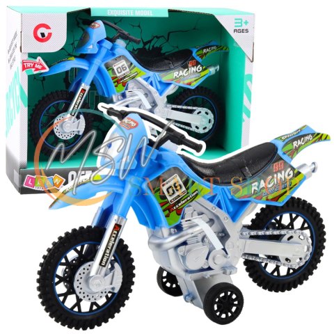 Motor Crossowy Off-Road Napęd Światła Dźwięki Niebieski Motor Crossowy Off-Road Napęd Światła Dźwięki Niebieski