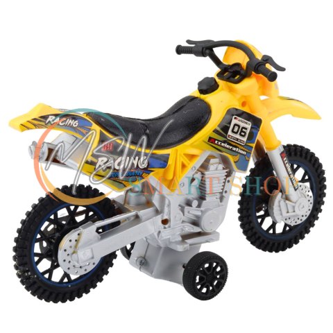 Motor Crossowy Off-Road Napęd Światła Dźwięki Żółty Motor Crossowy Off-Road Napęd Światła Dźwięki Żółty